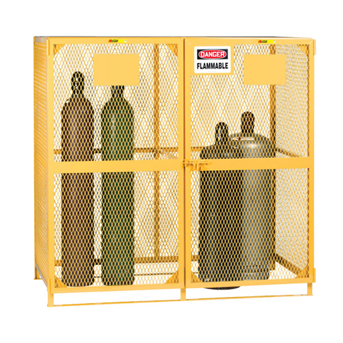 Cylinder Storage Cage with Blank Labels